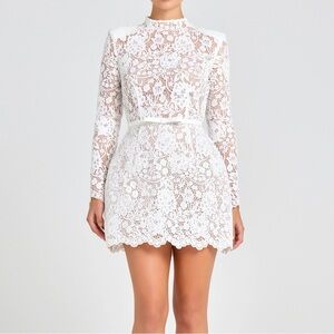 Nadine Merabi White Lace Dress